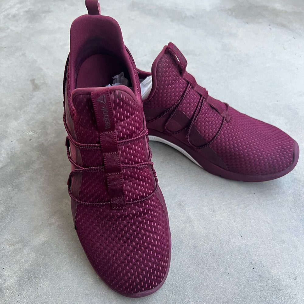 Reebok Print Her 3.0 Lace Burgundy Wine Slip On Shoe Sneaker Runners Size 9.5